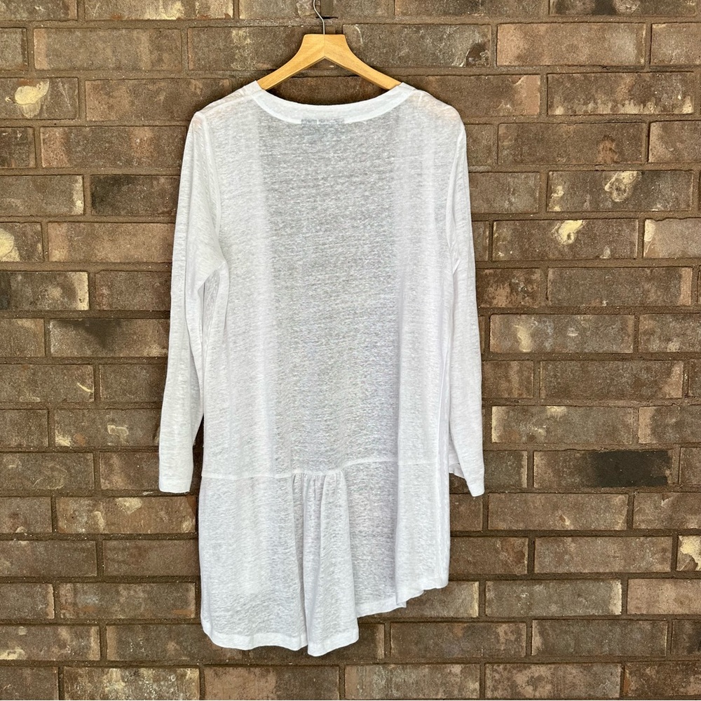 Nicole Miller Light Gray Linen Top - Picture 3 of 7